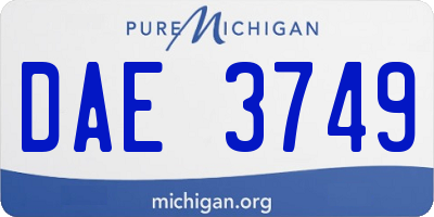 MI license plate DAE3749
