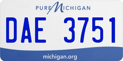 MI license plate DAE3751
