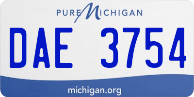 MI license plate DAE3754