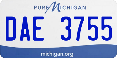 MI license plate DAE3755