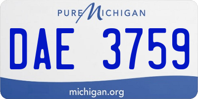 MI license plate DAE3759