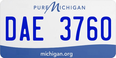 MI license plate DAE3760