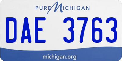 MI license plate DAE3763