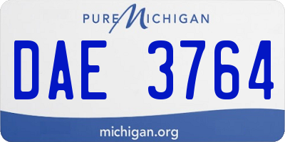 MI license plate DAE3764