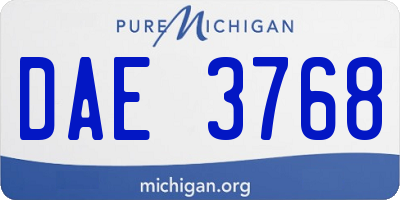 MI license plate DAE3768