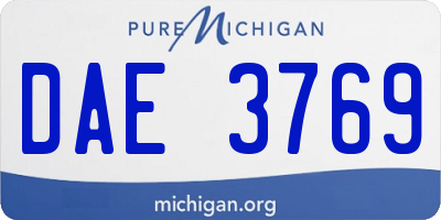 MI license plate DAE3769