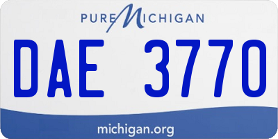 MI license plate DAE3770