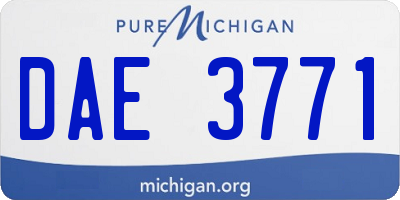 MI license plate DAE3771