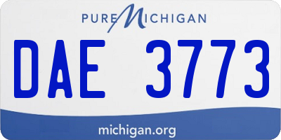 MI license plate DAE3773