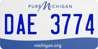 MI license plate DAE3774