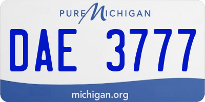 MI license plate DAE3777