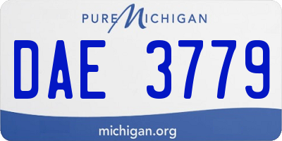 MI license plate DAE3779