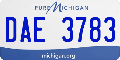 MI license plate DAE3783