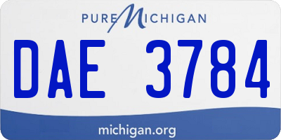 MI license plate DAE3784