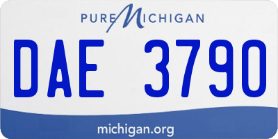 MI license plate DAE3790