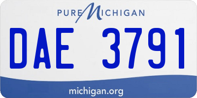 MI license plate DAE3791