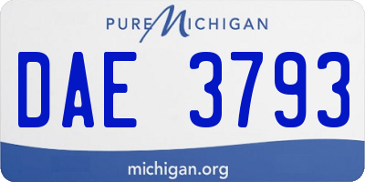 MI license plate DAE3793