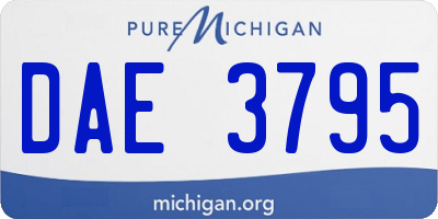 MI license plate DAE3795