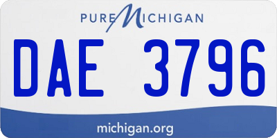 MI license plate DAE3796