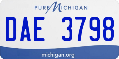 MI license plate DAE3798