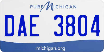 MI license plate DAE3804