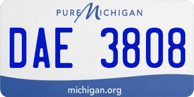 MI license plate DAE3808