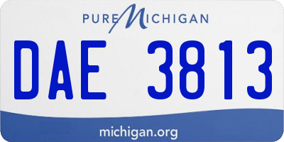 MI license plate DAE3813
