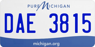 MI license plate DAE3815