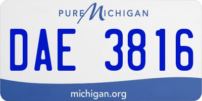 MI license plate DAE3816