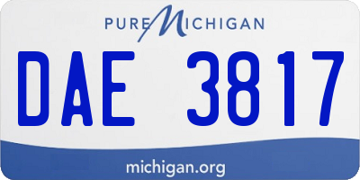 MI license plate DAE3817