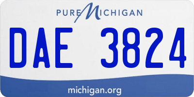 MI license plate DAE3824