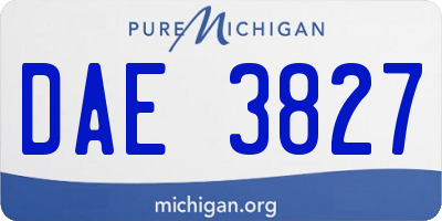 MI license plate DAE3827