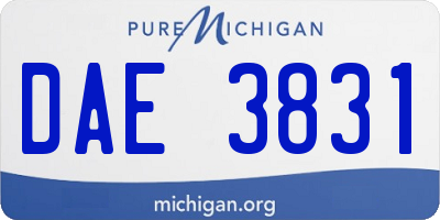 MI license plate DAE3831