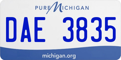 MI license plate DAE3835