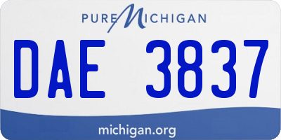 MI license plate DAE3837