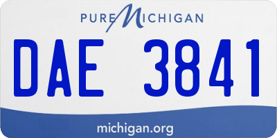 MI license plate DAE3841