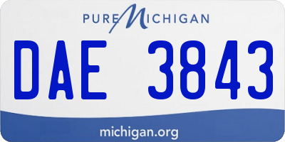 MI license plate DAE3843