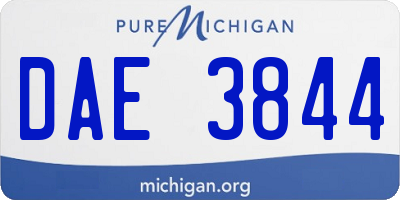 MI license plate DAE3844