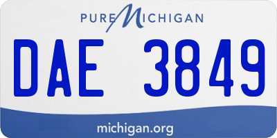 MI license plate DAE3849
