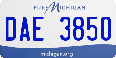 MI license plate DAE3850