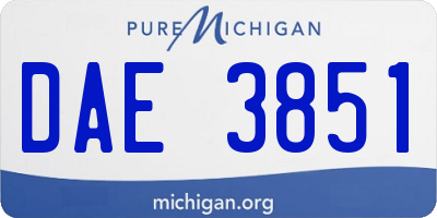MI license plate DAE3851