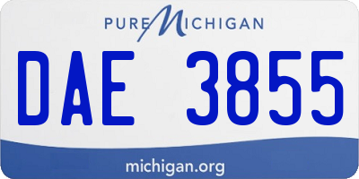MI license plate DAE3855