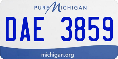 MI license plate DAE3859