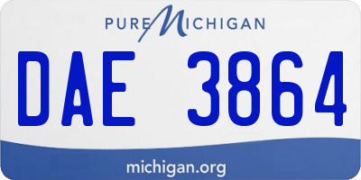 MI license plate DAE3864