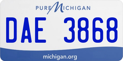 MI license plate DAE3868