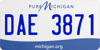 MI license plate DAE3871