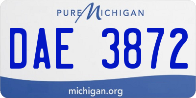MI license plate DAE3872