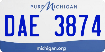 MI license plate DAE3874