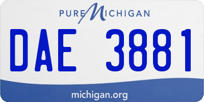 MI license plate DAE3881