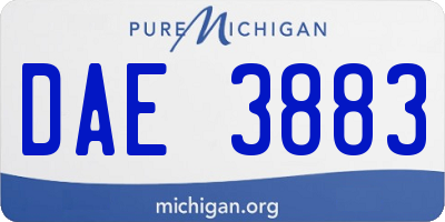 MI license plate DAE3883